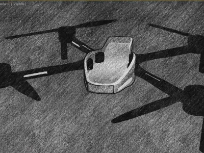 Futuristic Drone Concept  Low-poly 3D model