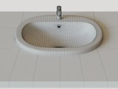 Roca Coral sink 56x48 cm built-in top 327898000 3D model