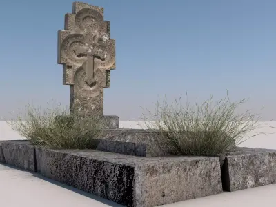 Cemetery 3d model Low-poly 3D model buy