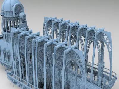 Sci Fi Steampunk Emperor Walkways 3 3D model