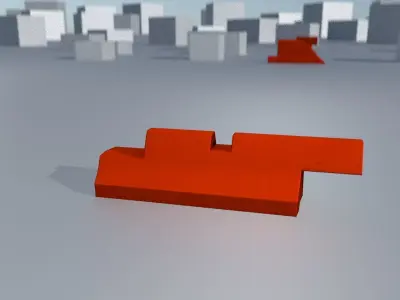 White and Red Road Traffic Barrier - Part 2 - Low-poly 3D model