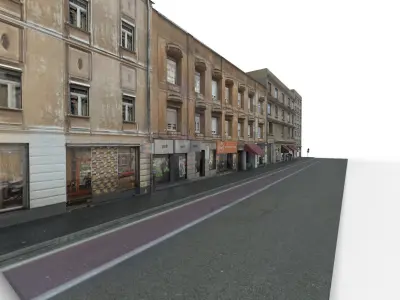 Realiistic Street Scene Low-poly 3D model