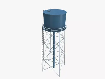 Water tower Low-poly 3D model