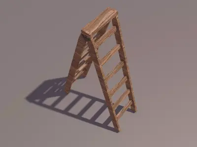 Wooden Ladder 3D model