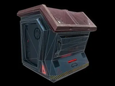 Scifi Crate Openable Door Low-poly 3D model