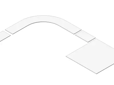 Modular Fire Access Road Curves Stra  Turning  Low Poly CAD  BIM 3D model