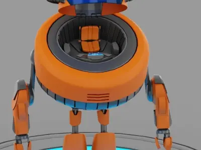 Toon Robot rigged - animated character 3D model
