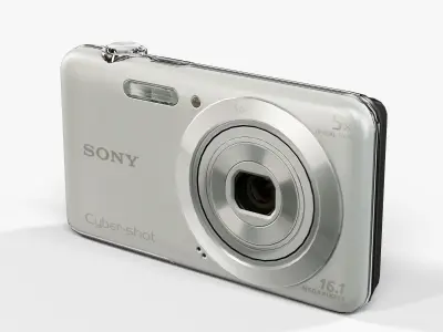 Sony DSC-W710 Silver compact digital camera Low-poly 3D model