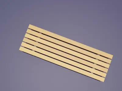 Low Poly Simple Bench Game Ready Street Furniture Low-poly 3D model