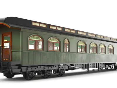  Detailed Train Car With Interior 
