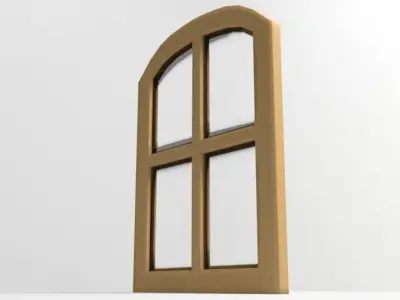 Window 2 wooden 3D model