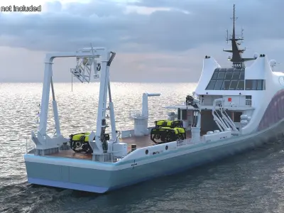  Ship with Underwater and Flying UAV on Board 