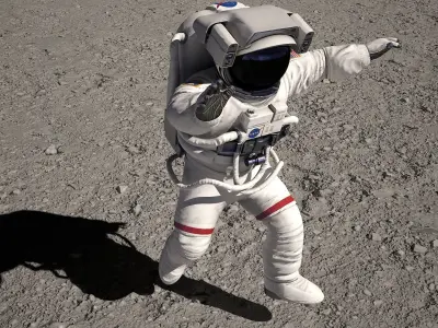 NASA Astronaut - PBR Low Poly Rigged and Ready for Animation Low-poly 3D model