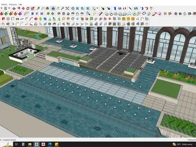 3D architecture model of university library building 3D model
