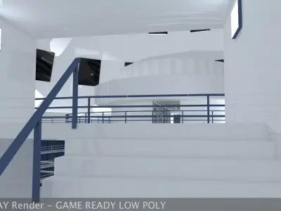 Ultra Modern Futuristic Data Center Low-poly 3D model