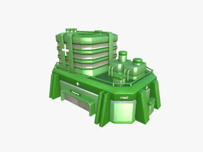 SciFi Hospital A06 Green - Sci Fi Exterior Design Low-poly 3D model