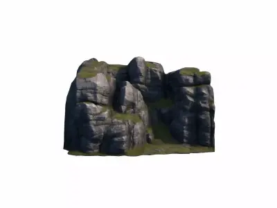  3d Render Base Forming Cliff Barrier By  Protection 3D model