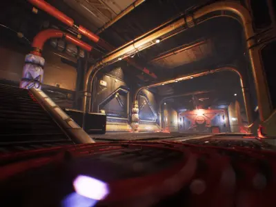 Spaceship Interior Environment Set Low-poly 3D model