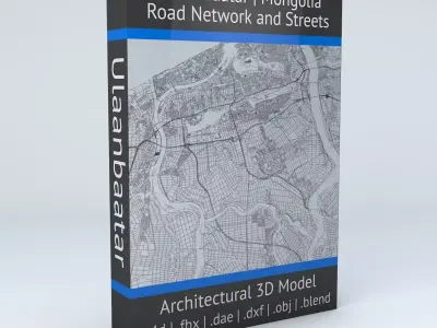Ulaanbaatar Road Network and Streets 3D model
