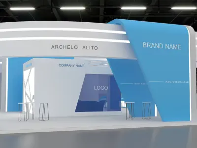 exhibition booth stand 3d model 3D model