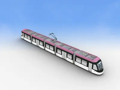 Low Poly Tram 15 Low-poly 3D model