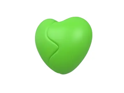 Broken Heart v1 006 Low-poly 3D model