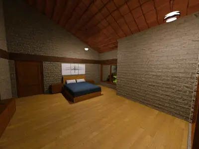 House - Low Poly Game Ready Model Intractable Assets Exterior Low-poly 3D model
