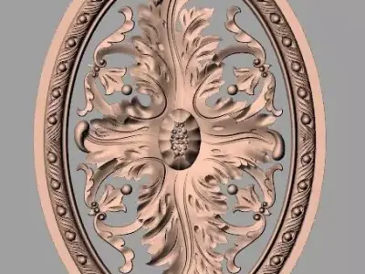 Decorative flower 3D STL model used for CNC router E021 3D model