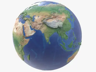  Artistic Topographic Globe V2 