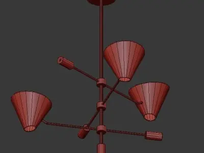 Italian Contemporarym Chandelier Hanging Light Metal Lampshade  3D model
