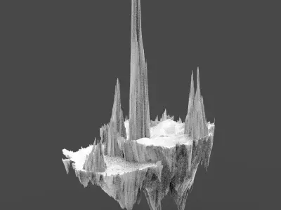 Floating Sharp Mountain 2 3D model