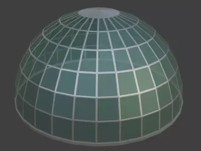 Simple Greenhouse Glass Dome Free low-poly 3D model