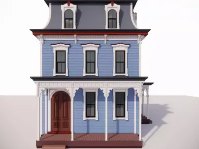Victorian Blue House - small 3D model