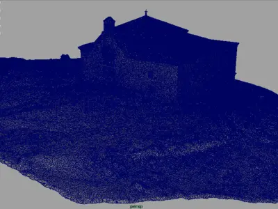 Spanish church Low-poly 3D model
