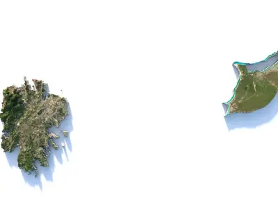 Antigua and Barbuda Terrain country 3D model