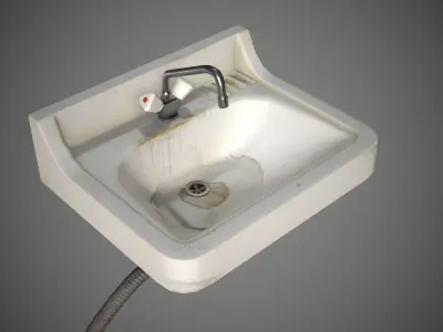 Sink Retro Old Low-poly 3D model