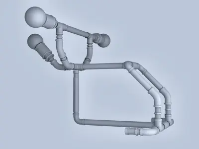 Pipe Lamp - Gym 3D model
