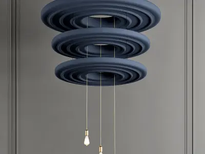 BUZZIDONUT pendant light with three circles hanging from it 3D model