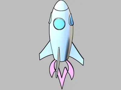 Cartoon Rocket 3D model