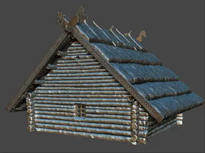 Viking wooden house 3D print model