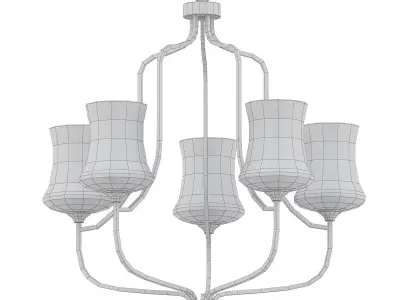 5 Light Chandelier 3D model