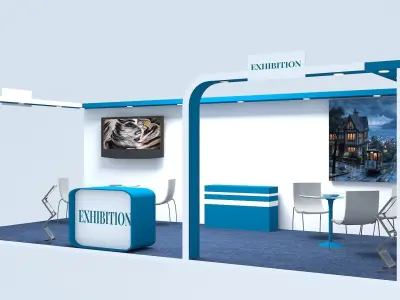 Exhibition Stall Low-poly 3D model