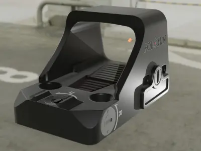 Holosun HS407K X2 Red Dot Reflex Sight Low-poly 3D model