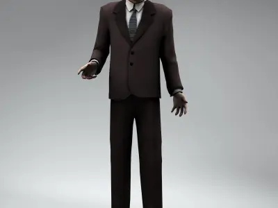 Casual Bussinesman Low-poly 3D model