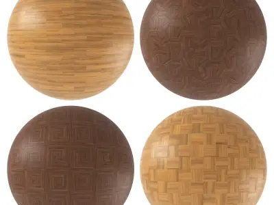 Parquet - Laminate - Wooden floor 4 in 1 3D model