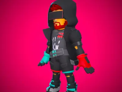 Stylized Sci-fi Character Low-poly 3D model