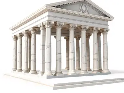 Classic Greek Temple model pack Low-poly 3D model