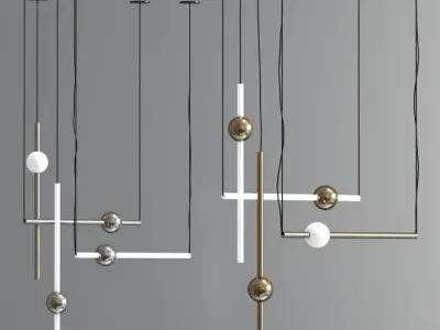 Modern Ceiling Suspension Pendant Collection 3D model