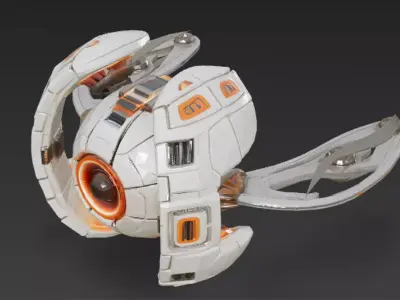 Spherical Recon Drone Low-poly 3D model