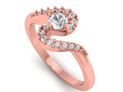 Solitaire Wedding Engagement Women Band Ring 3D print model order